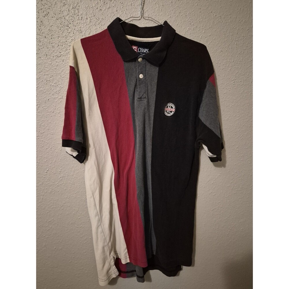 VTG Chaps Ralph Lauren Polo Mens XL Colorblock Retro 80s Preppy Colorful Flaw
